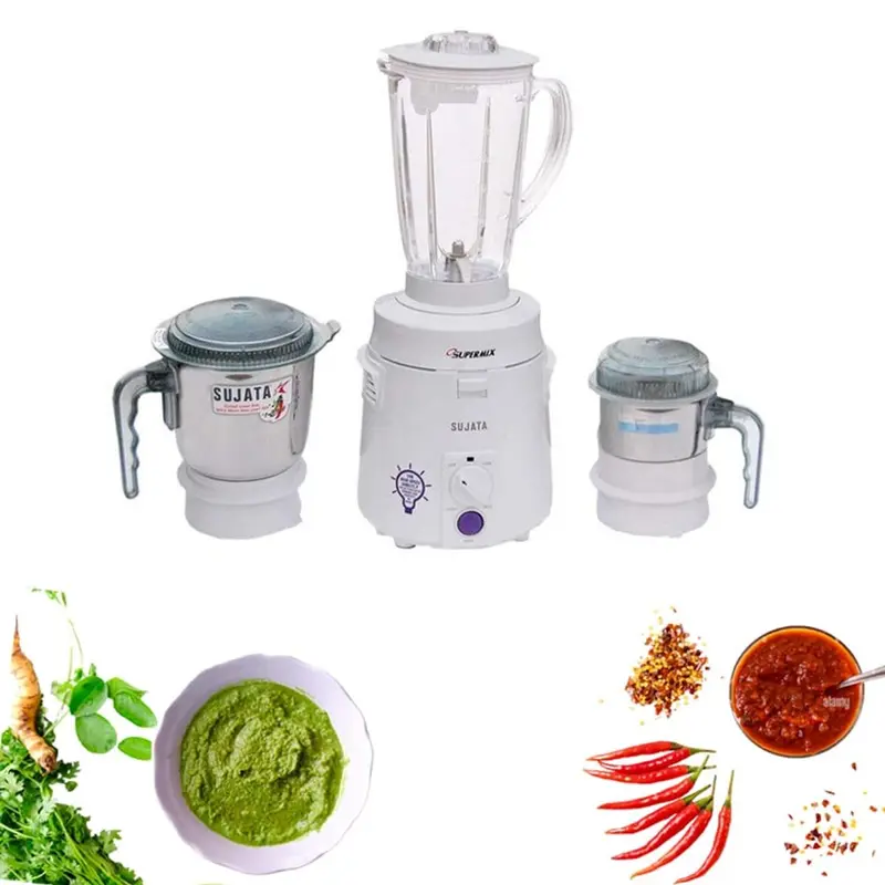 Sujata Supermix Mixer Grinder, 900 Watt, with Free One Medium Jar and One Small Jar